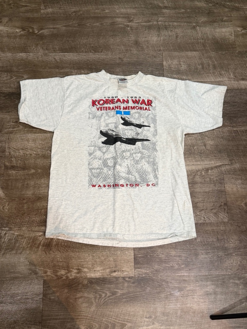 Vintage 90s Korean War Veterans Memorial Graphic T-shirt Size XL
